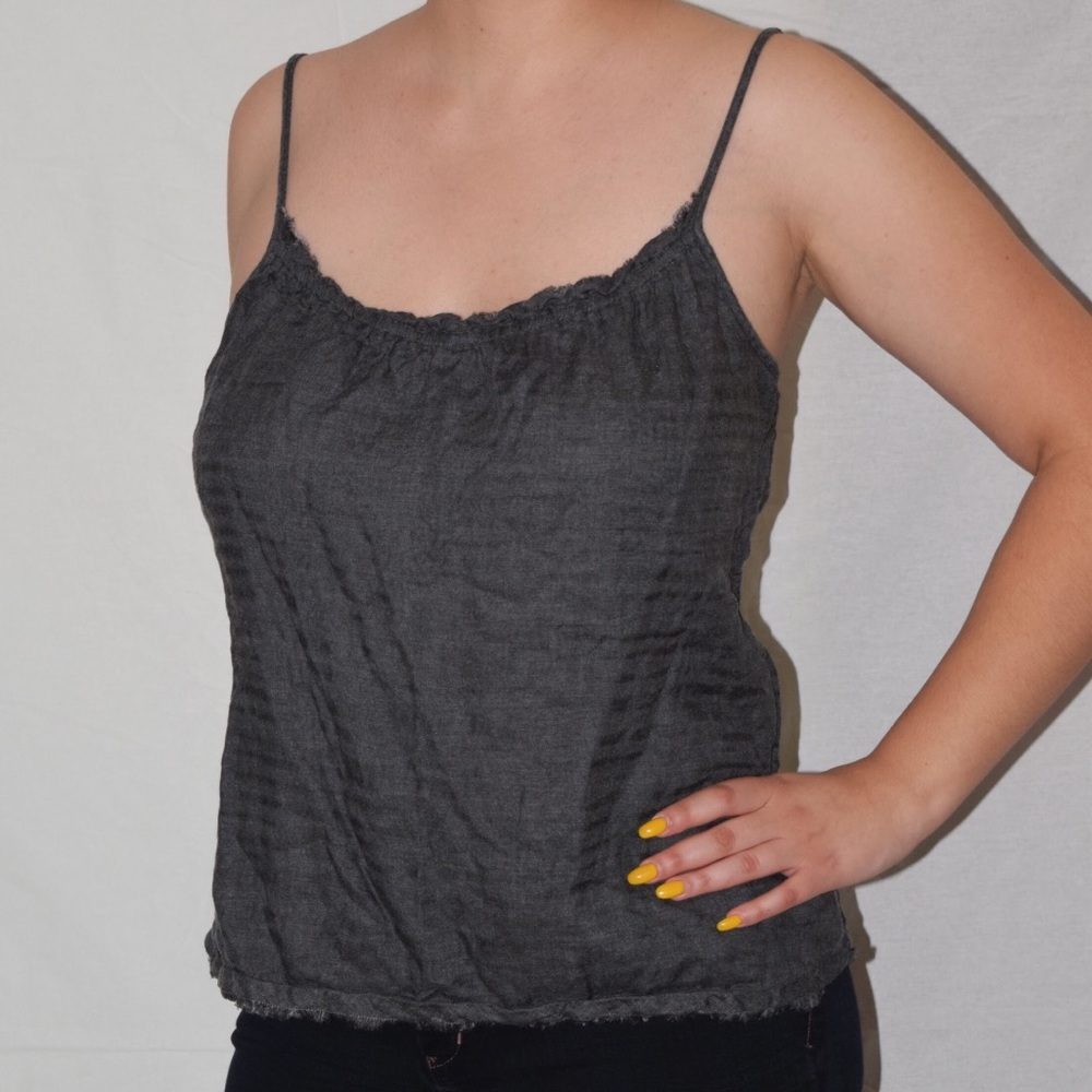 Eileen Fisher dark gray spaghetti strap tank top